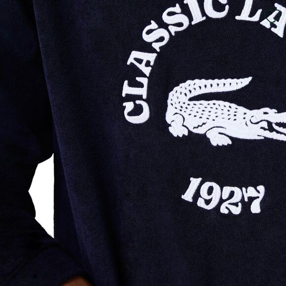 NWT Lacoste Men’s Regular Fit Terrycloth Lounge Sweatshirt Blue Size Medium - Picture 4 of 16